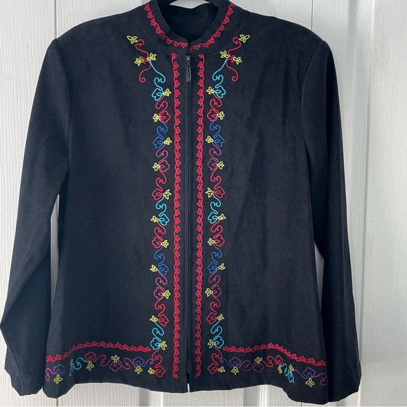 Elementz Jackets & Blazers - Elementz XL Black Light Jacket Full Zip Embroidered With Shoulder Pads